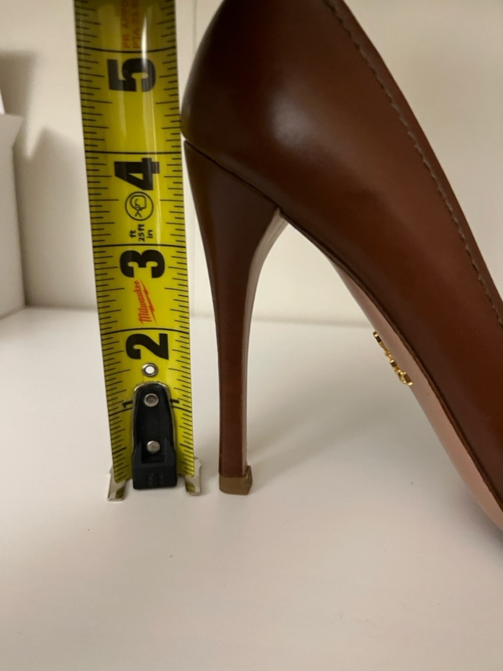 Prada Brown Leather Pointed-Toe Stiletto Pumps - Picture 14 of 14